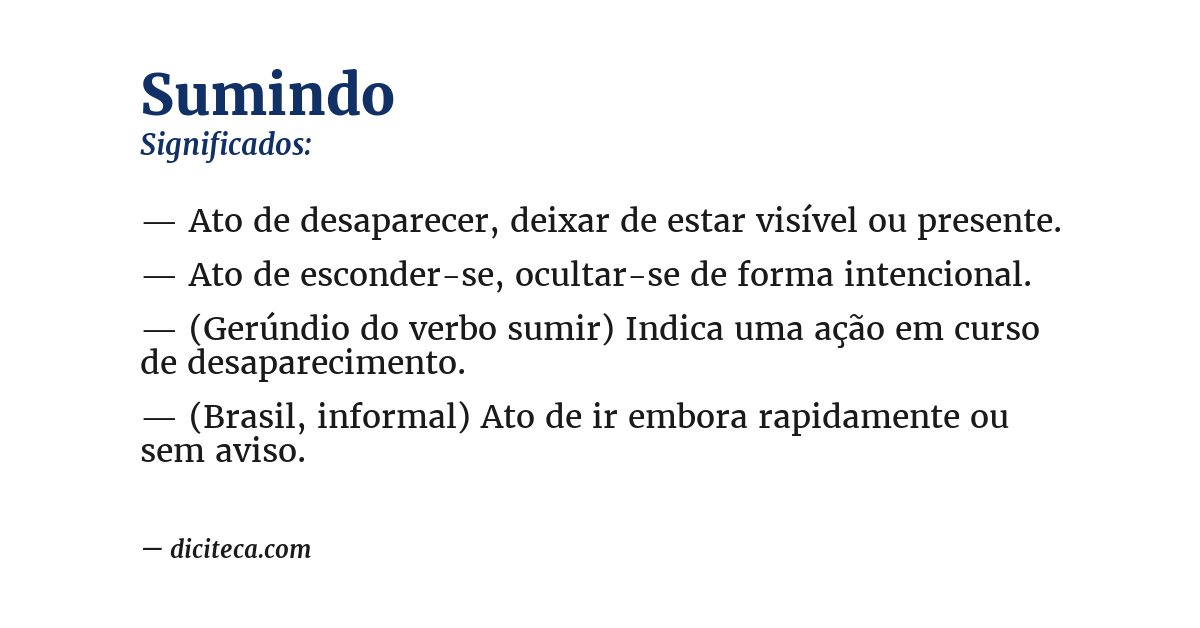 Significado de sumindo