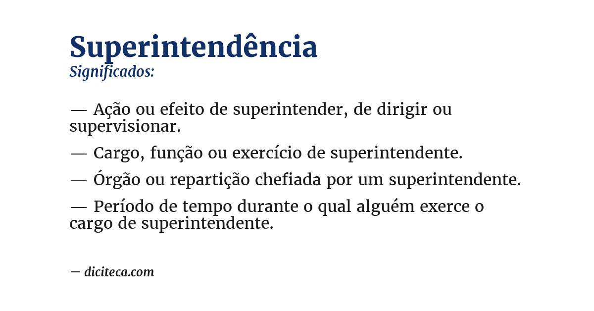 Significado de superintendência