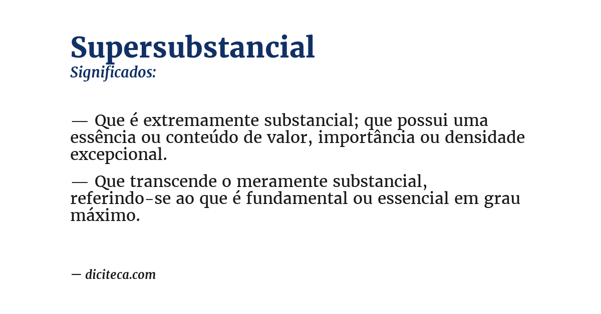 Significado de supersubstancial