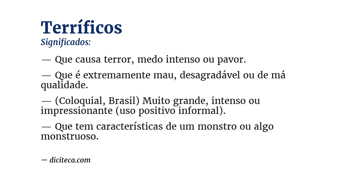 Significado de terríficos