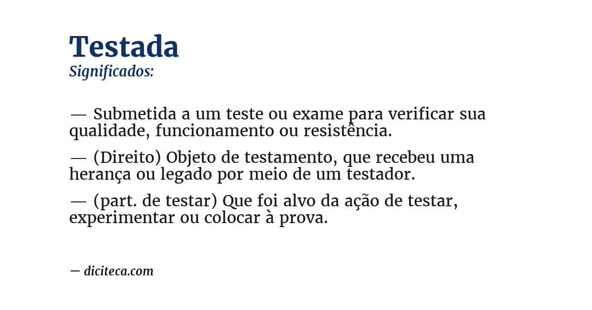 Significado de testada
