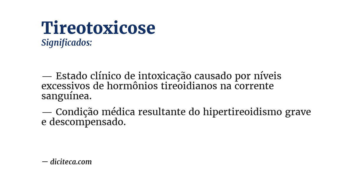 Significado de tireotoxicose