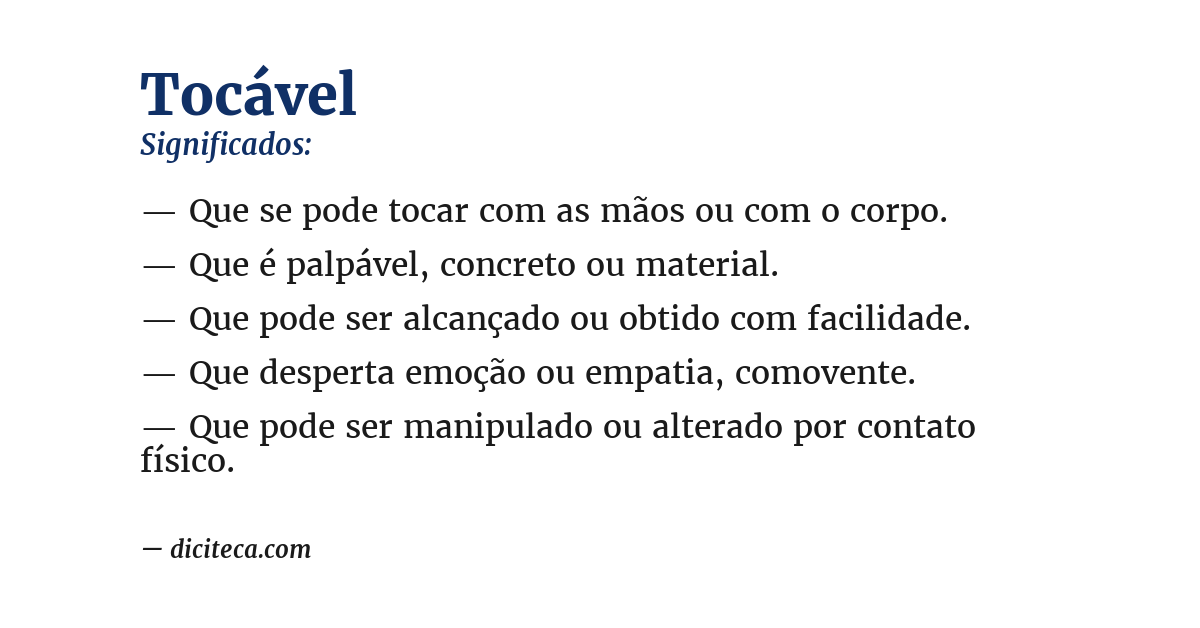 Significado de tocável