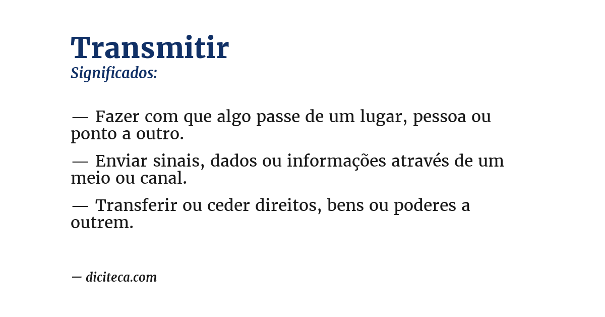 Significado de transmitir