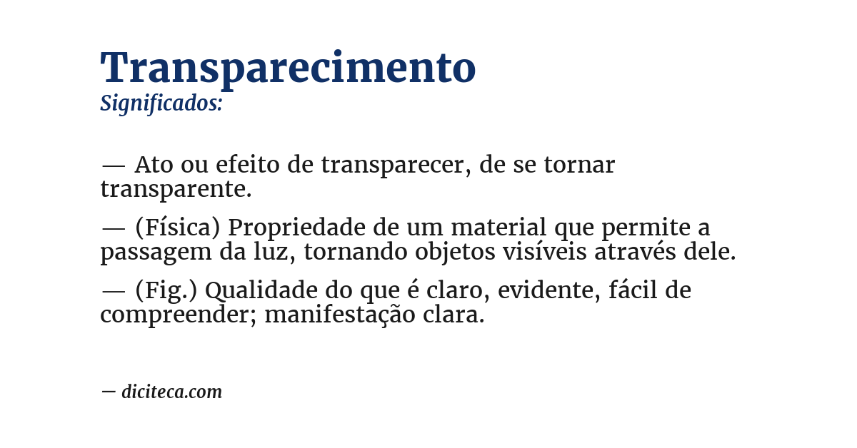 Significado de transparecimento