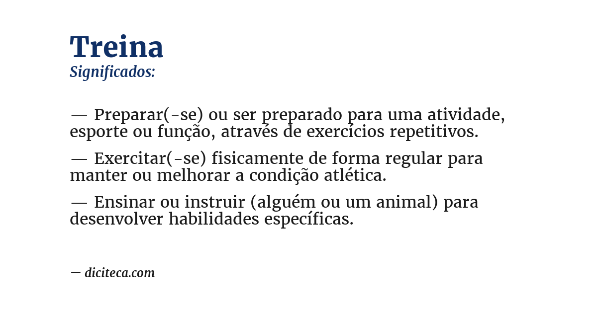 Significado de treina