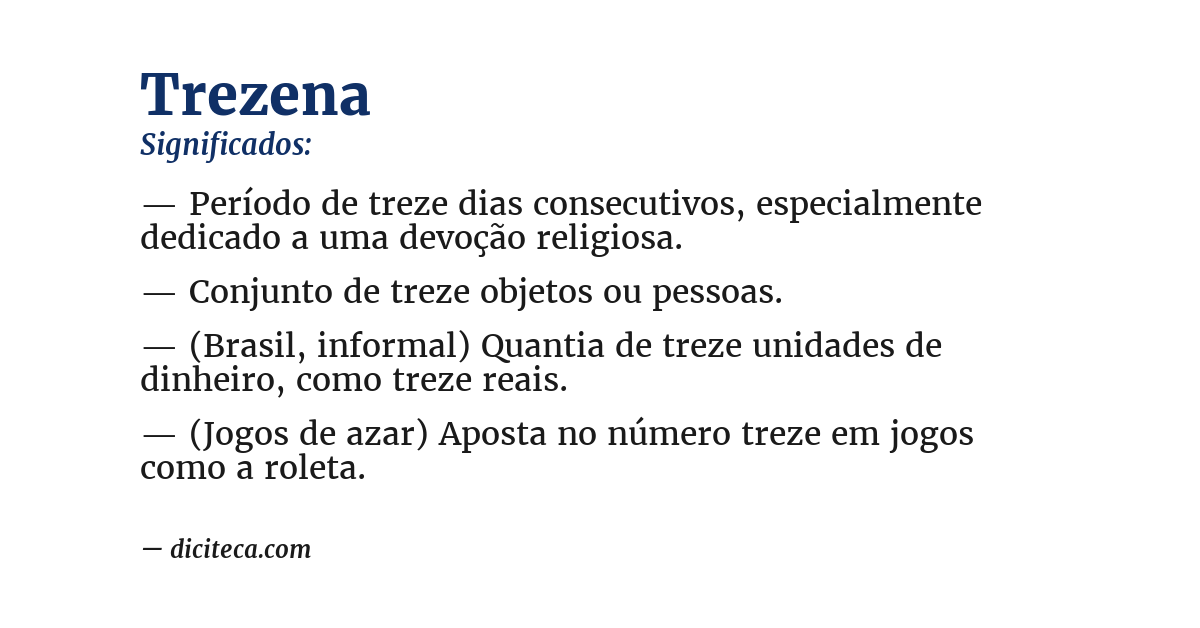 Significado de trezena