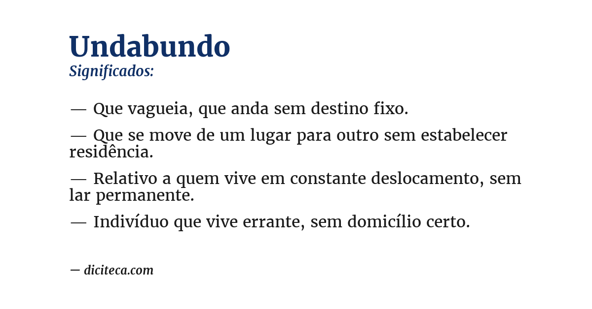 Significado de undabundo