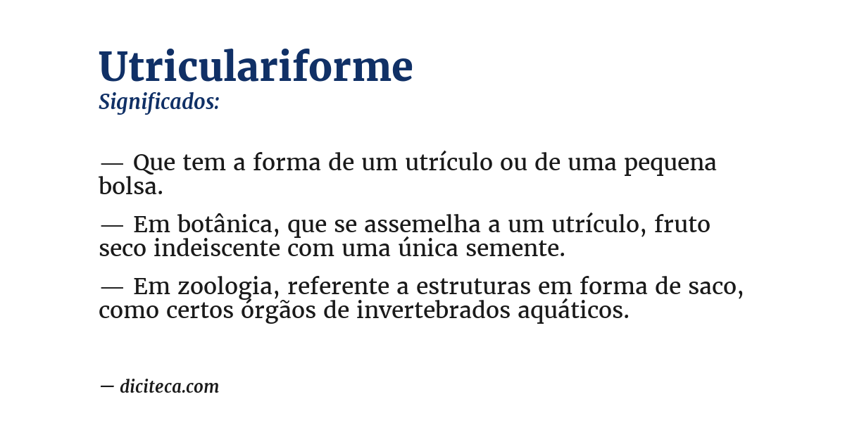 Significado de utriculariforme
