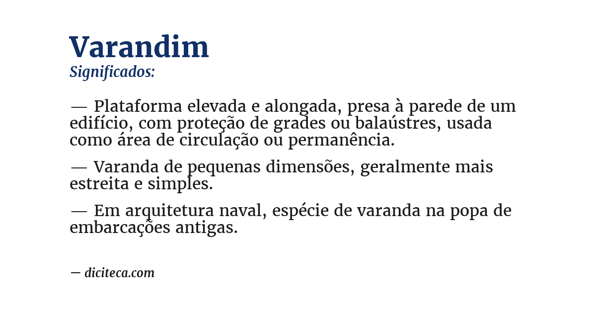 Significado de varandim