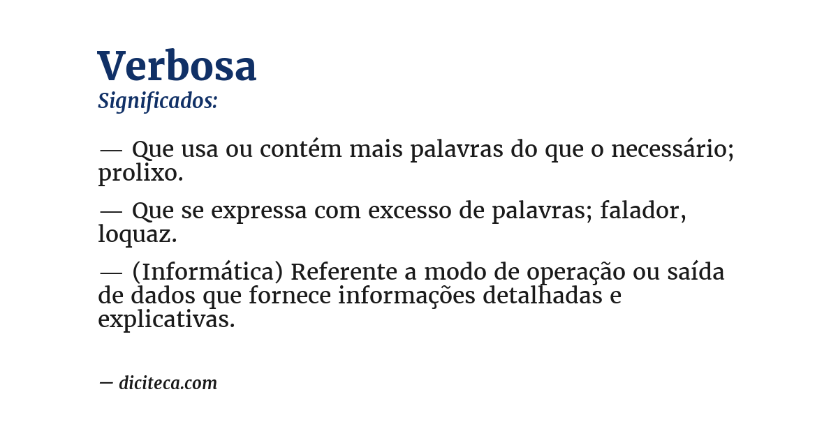 Significado de verbosa