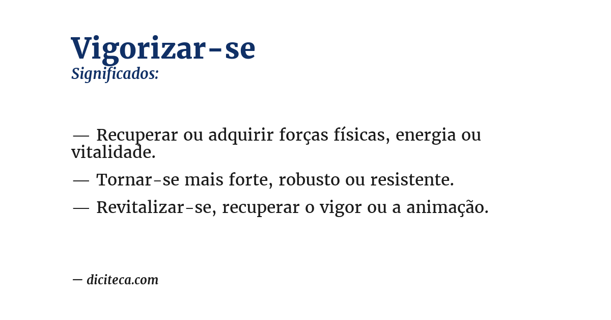 Significado de vigorizar-se