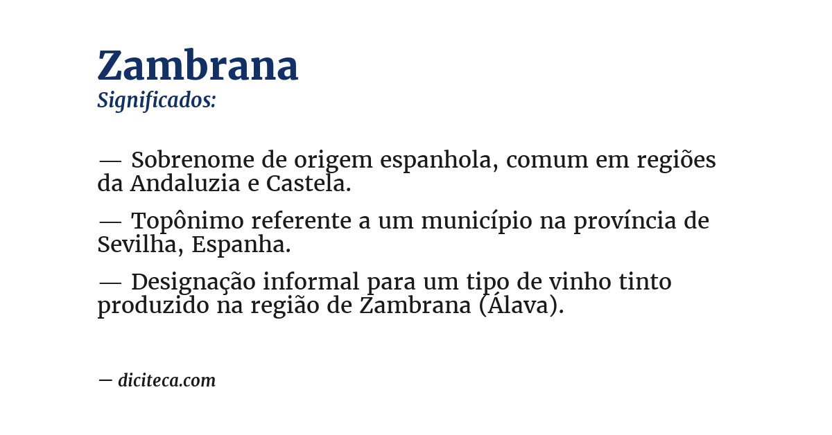 Significado de zambrana