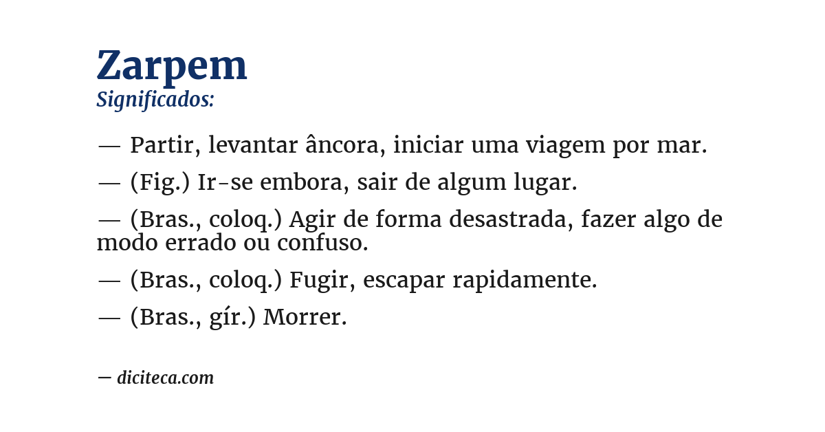 Significado de zarpem