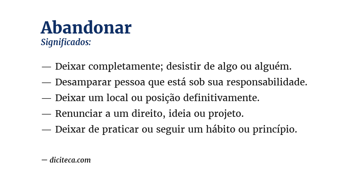 Significado de abandonar
