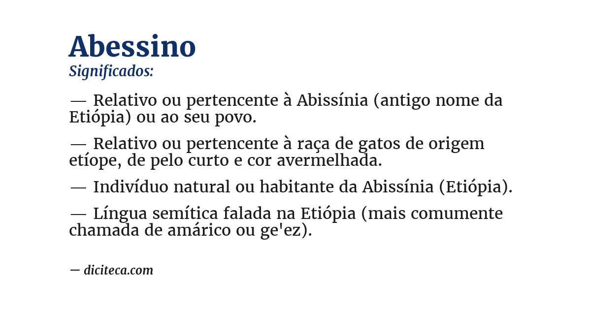 Significado de abessino