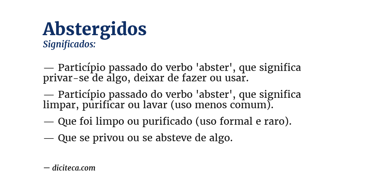 Significado de abstergidos