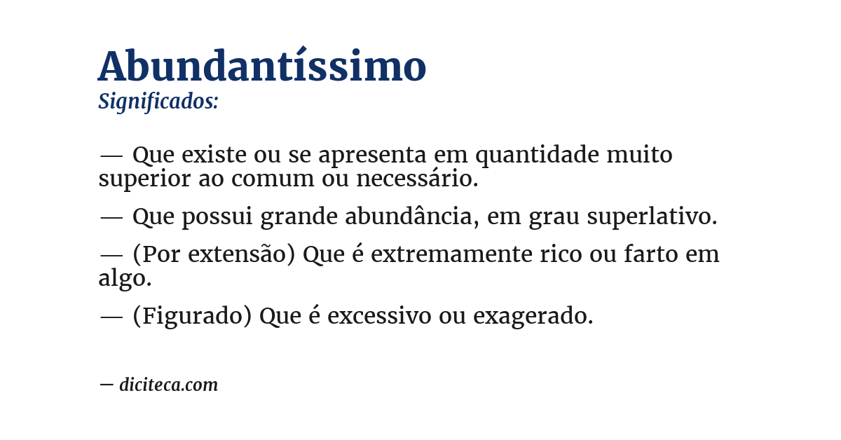 Significado de abundantíssimo