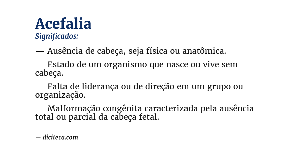 Significado de acefalia
