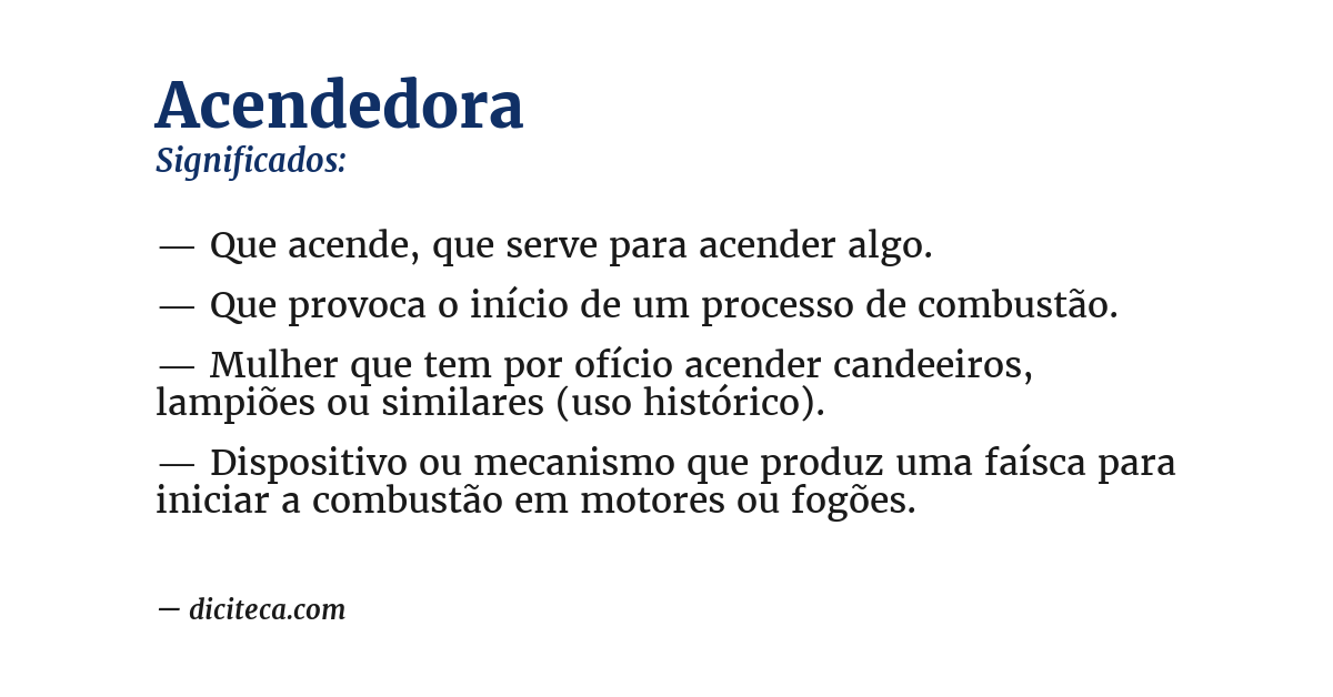 Significado de acendedora