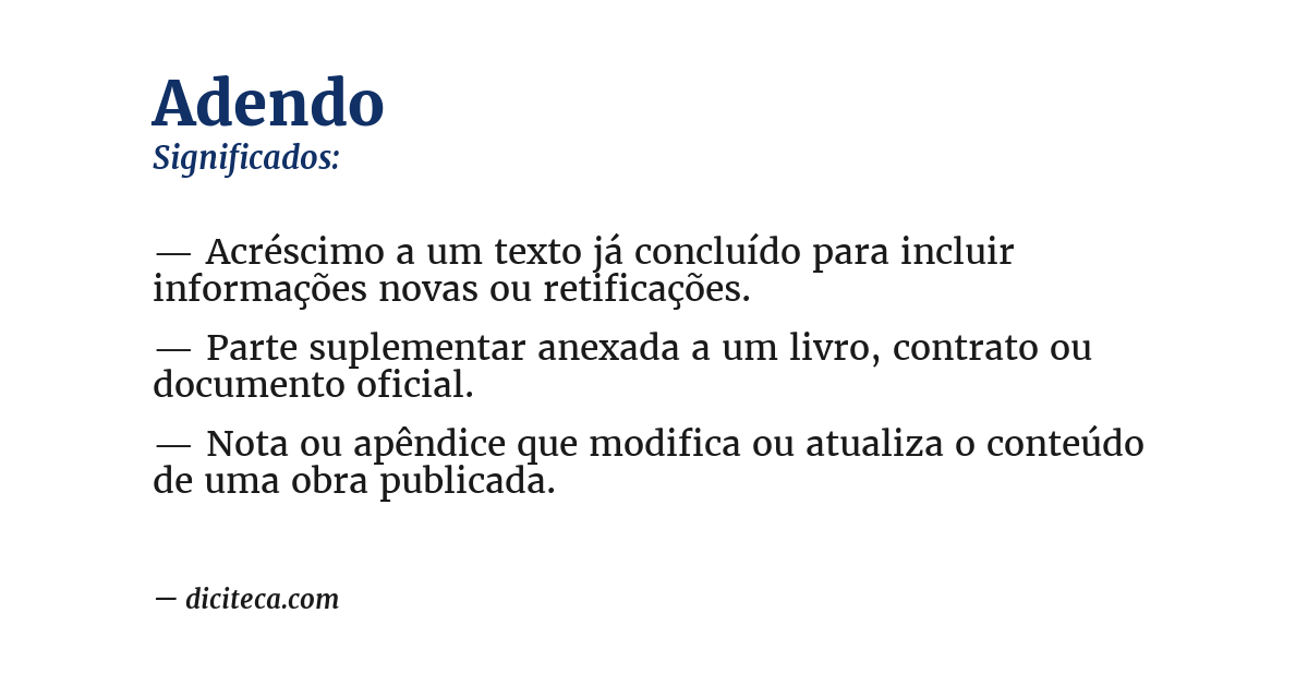 Significado de adendo