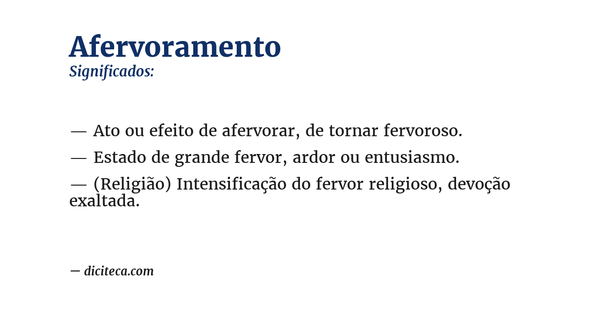 Significado de afervoramento