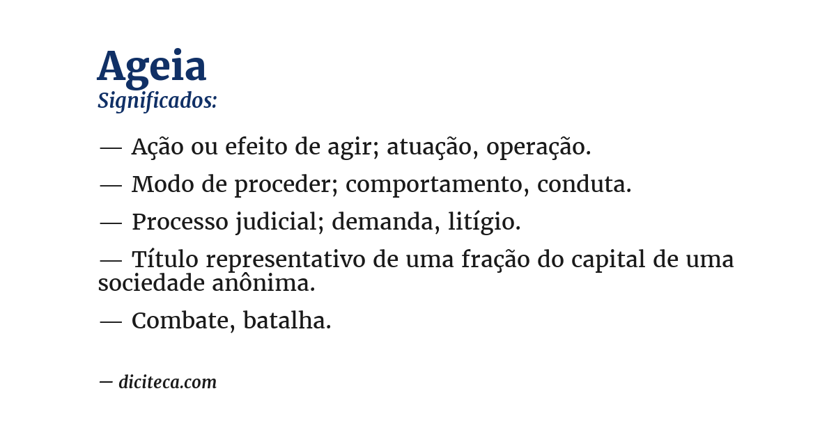 Significado de ageia