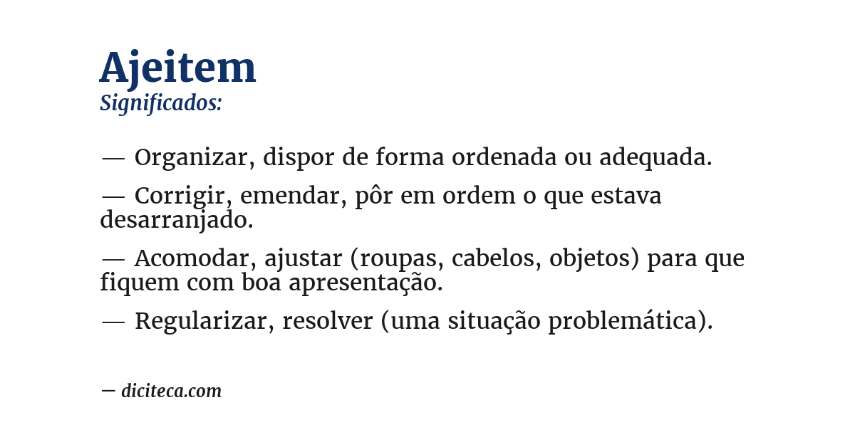 Significado de ajeitem