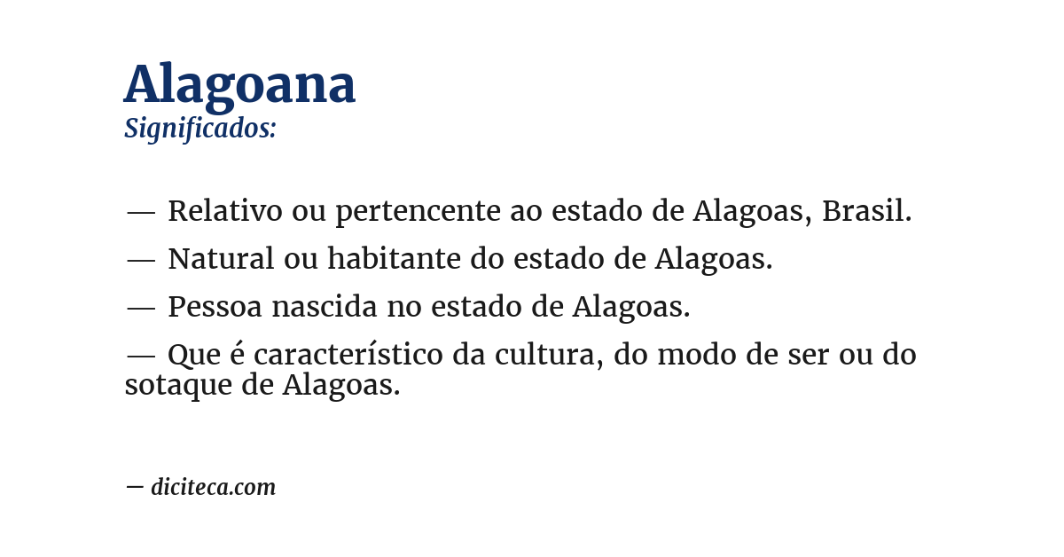 Significado de alagoana