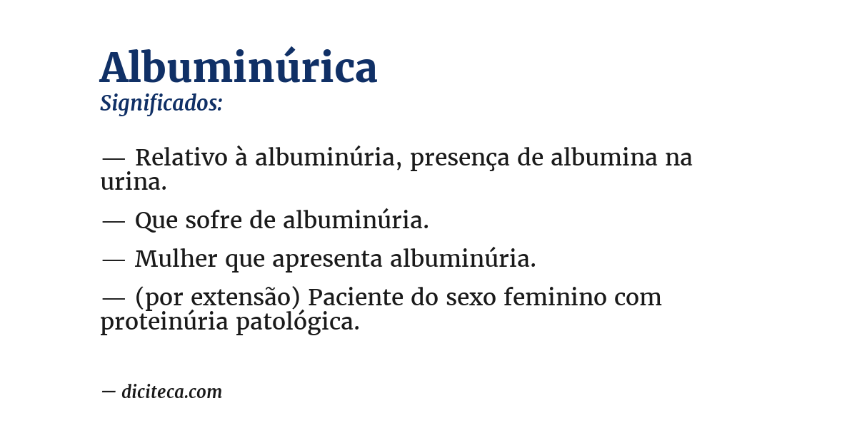 Significado de albuminúrica