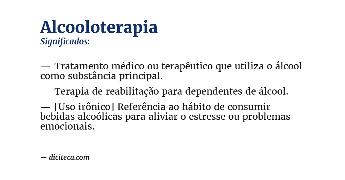 Significado de alcooloterapia