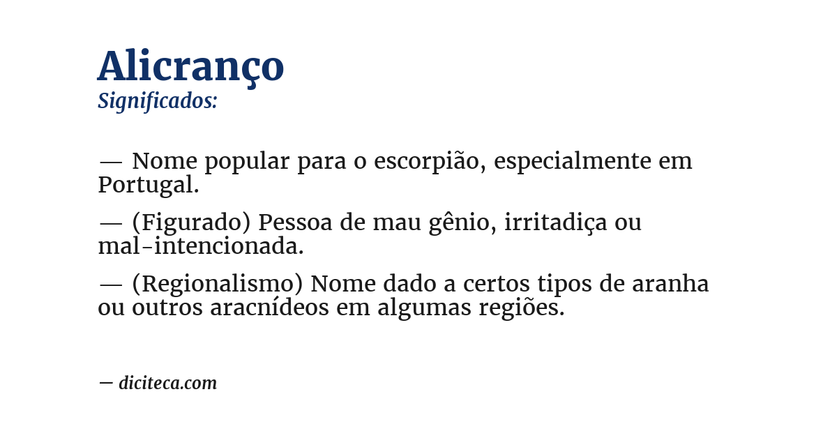 Significado de alicranço