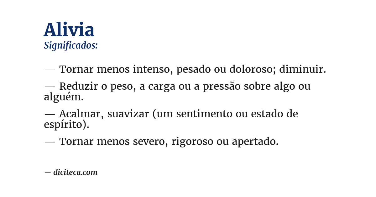 Significado de alivia