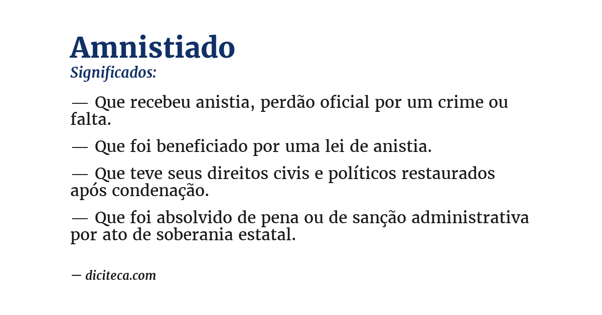 Significado de amnistiado