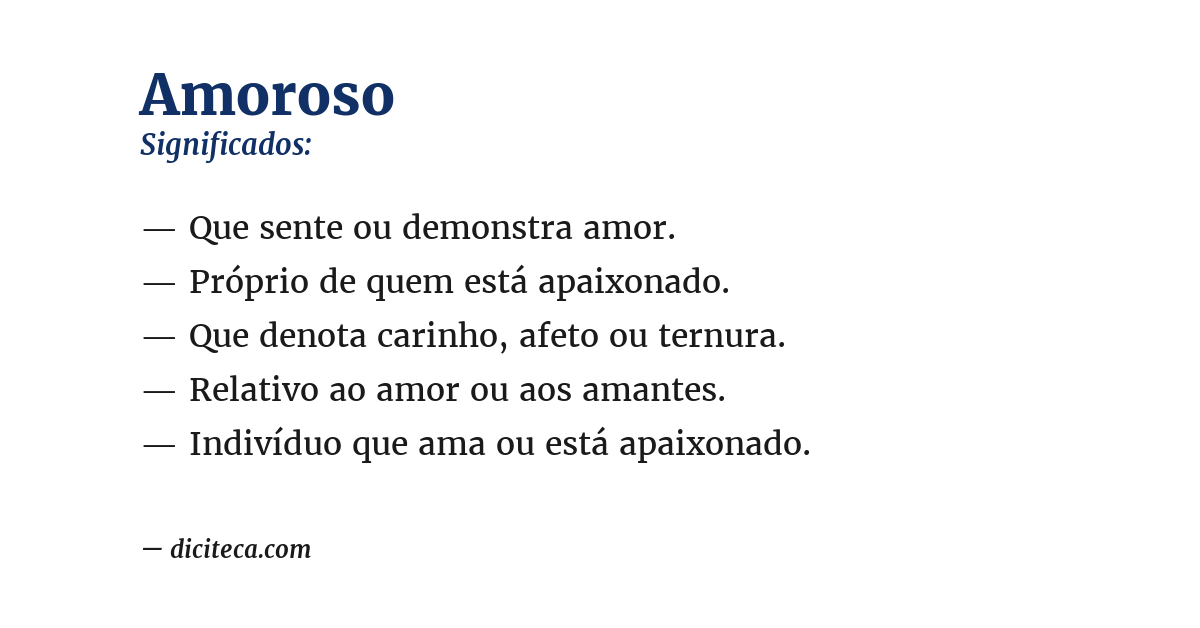 Significado de amoroso
