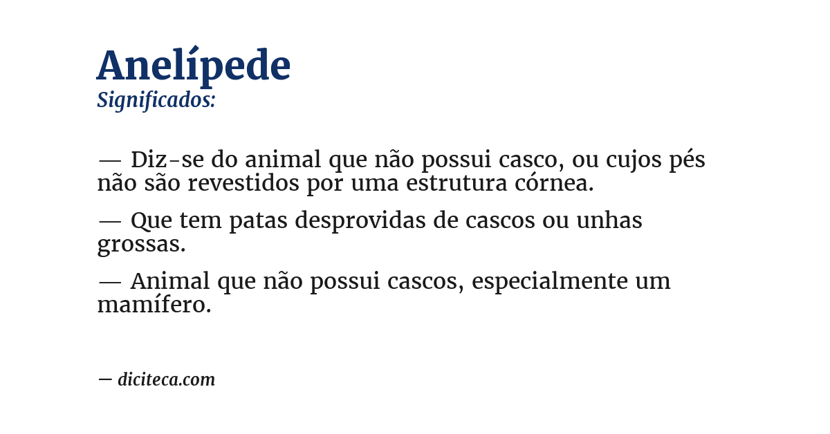 Significado de anelípede