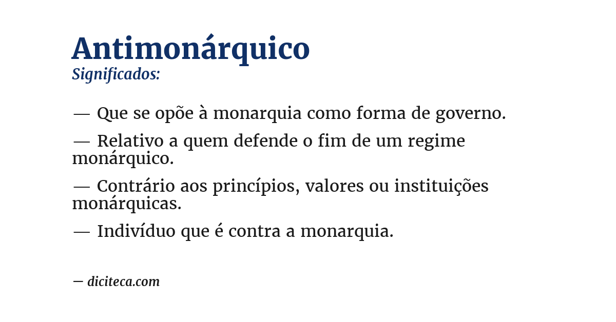 Significado de antimonárquico