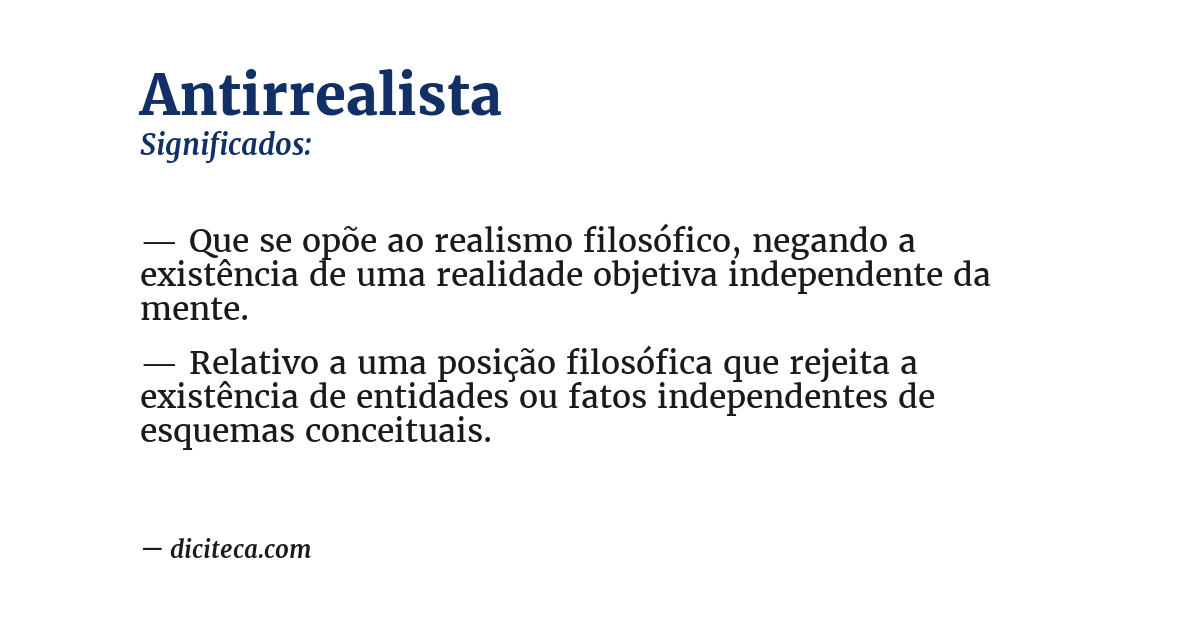 Significado de antirrealista