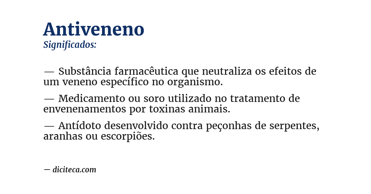 Significado de antiveneno