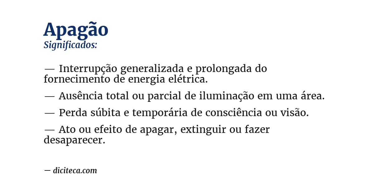 Significado de apagão