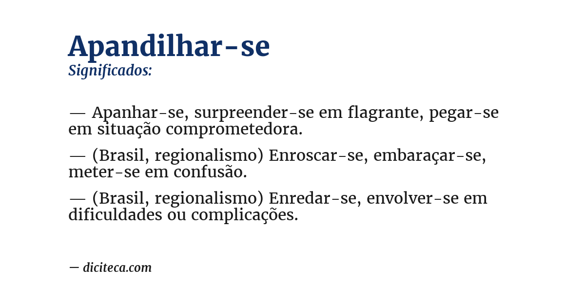 Significado de apandilhar-se