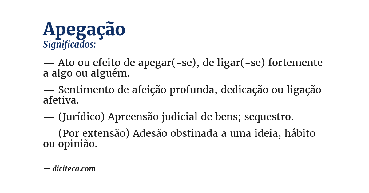 Significado de apegação