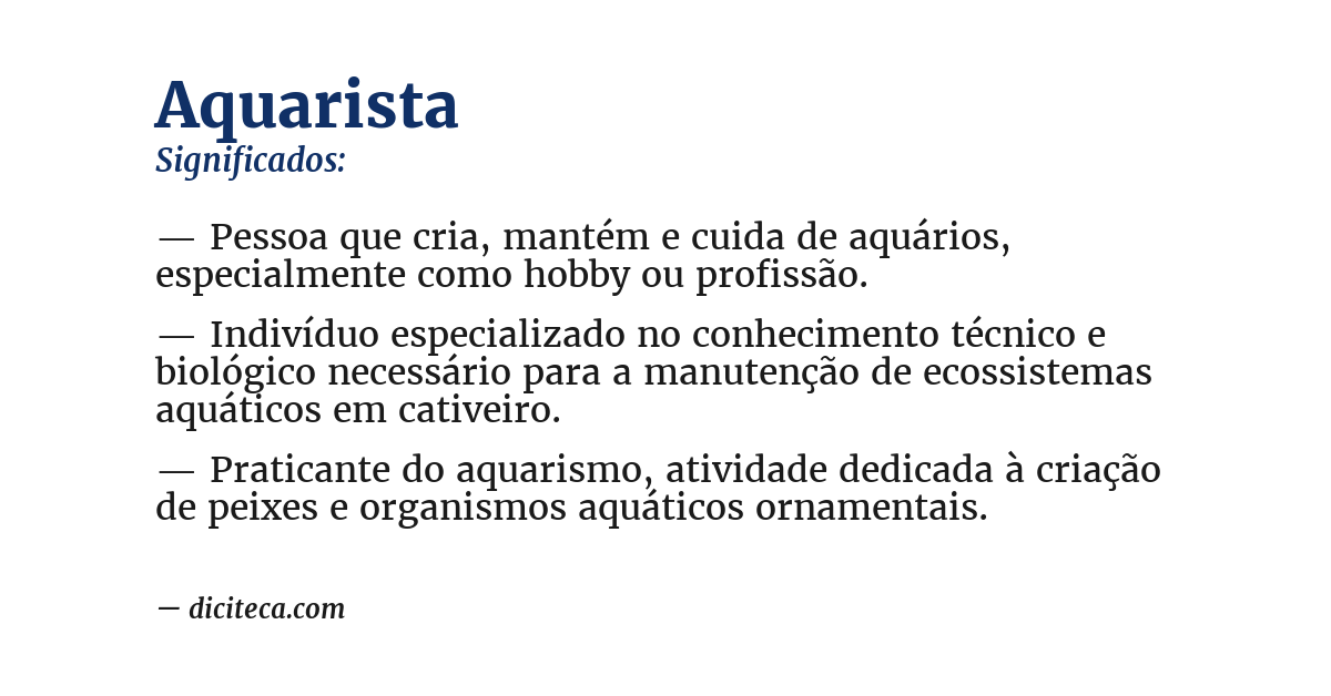 Significado de aquarista
