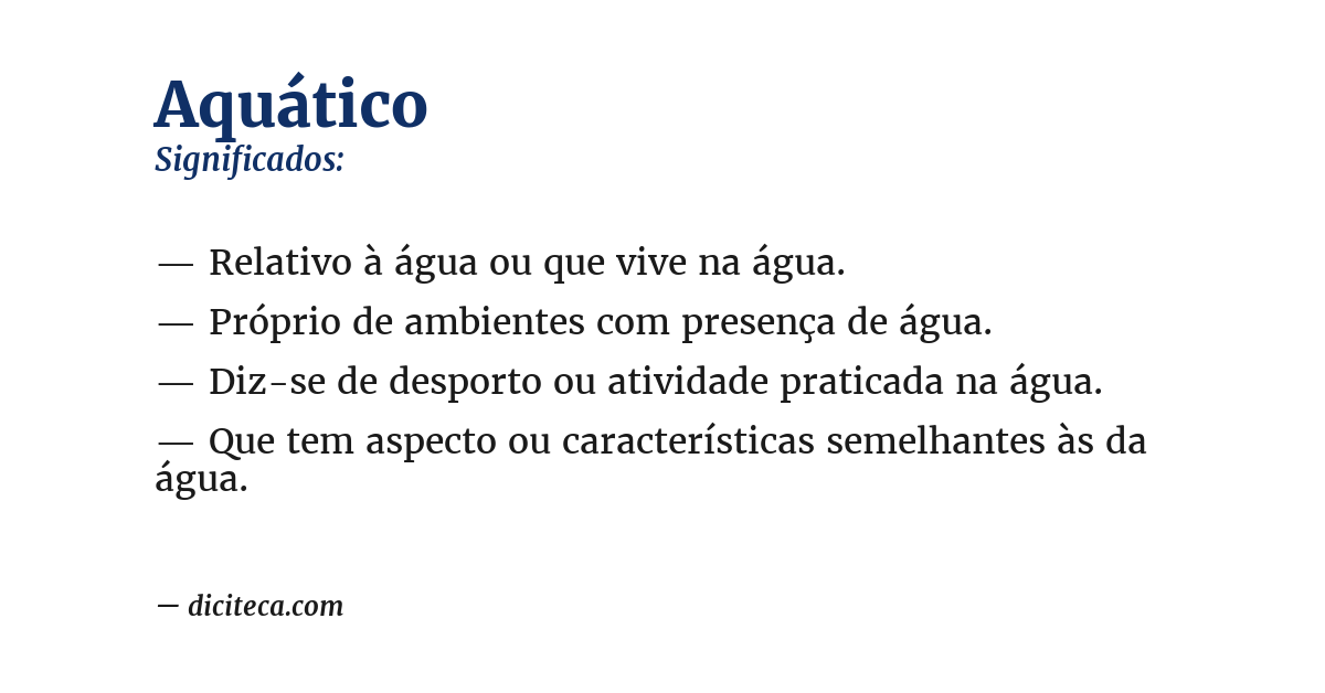 Significado de aquático