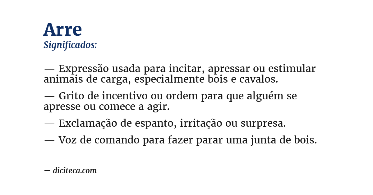 Significado de arre
