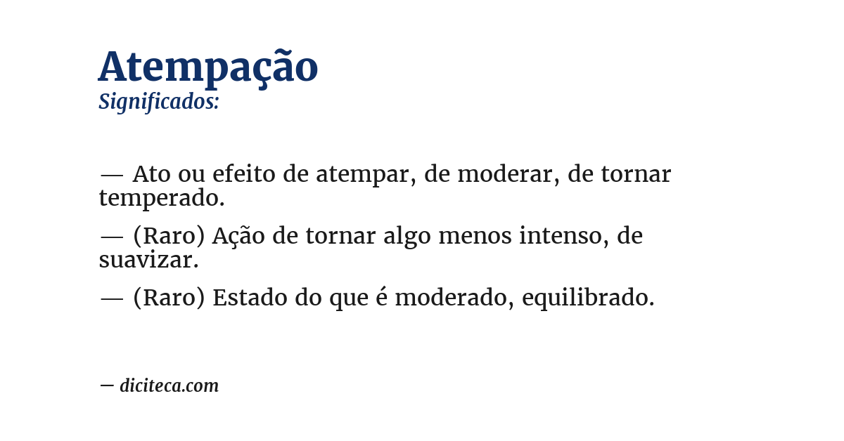 Significado de atempação