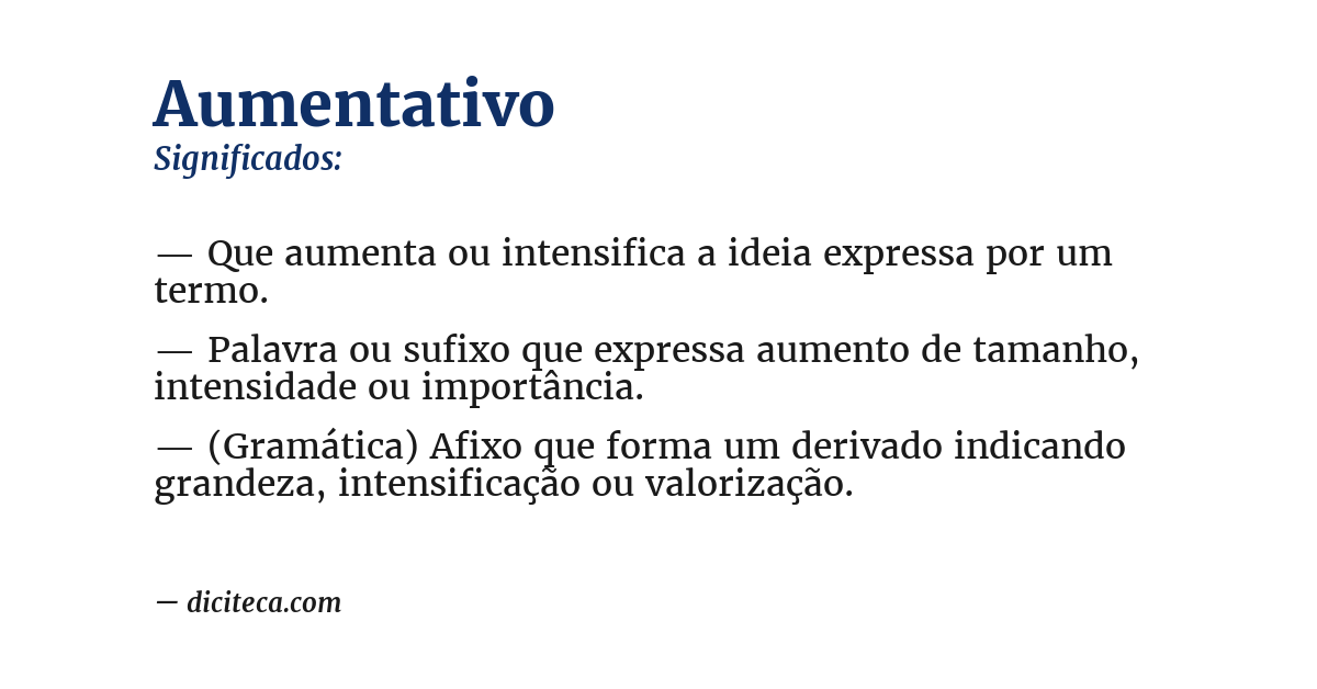 Significado de aumentativo