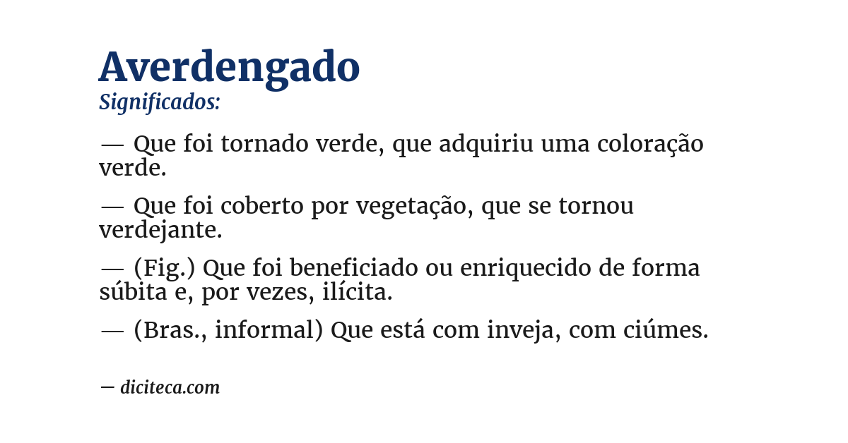 Significado de averdengado