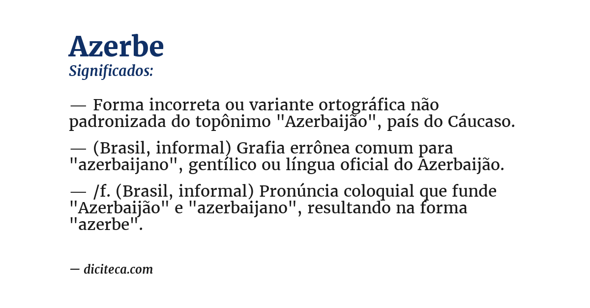 Significado de azerbe