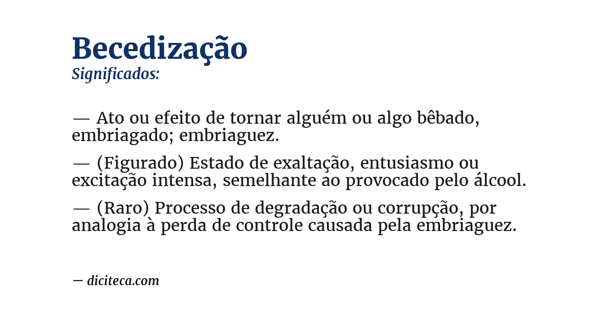 Significado de becedização